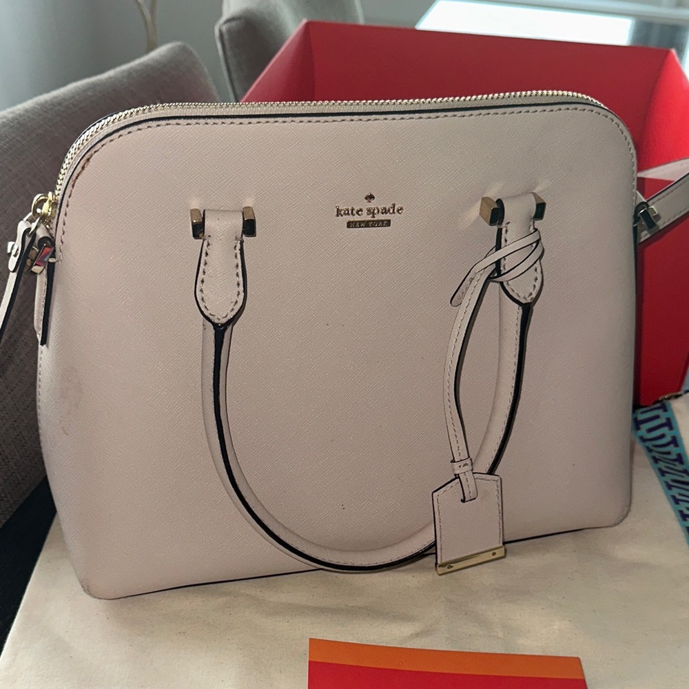 Kate Spade Cream Satchel Dome-Shaped Leather